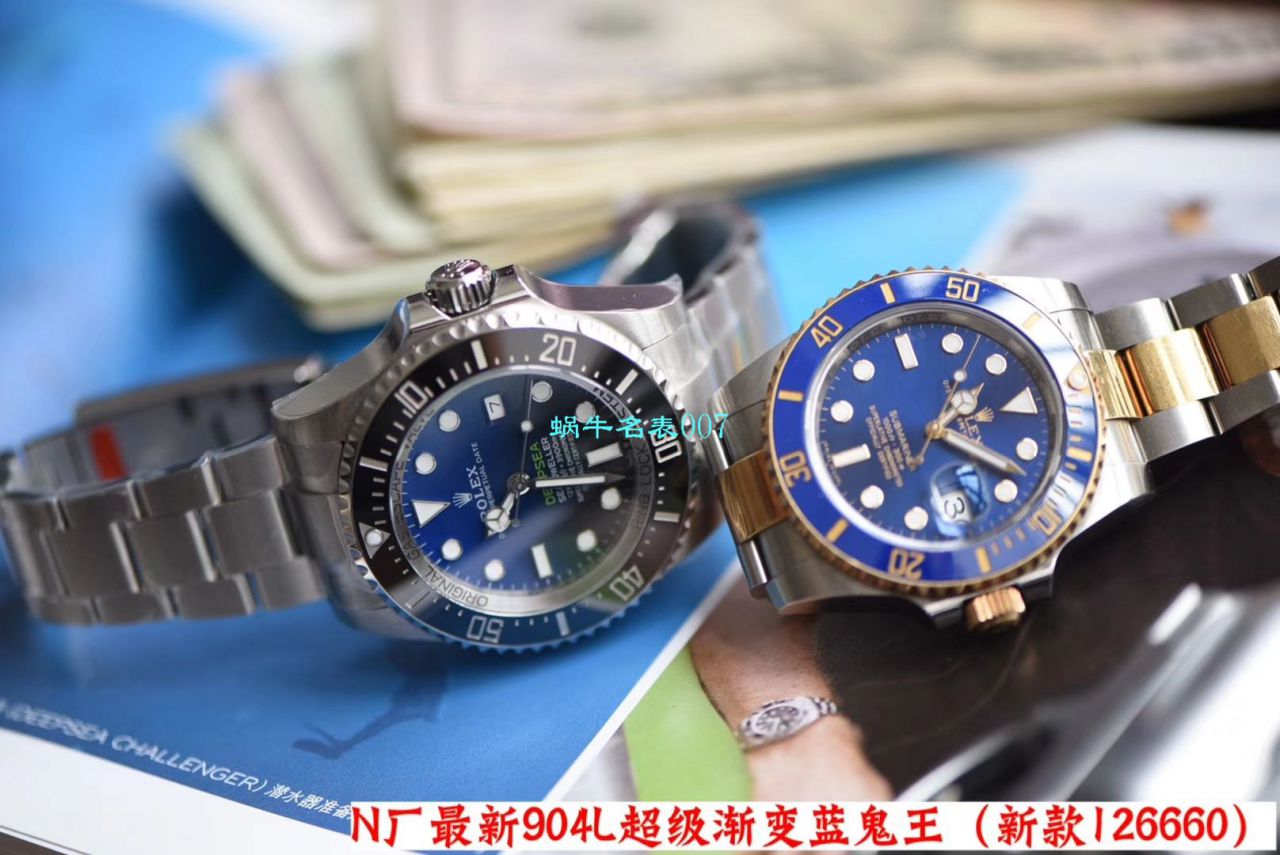 视频评测超级神器  N厂最新904L超级渐变蓝鬼王～劳力士m126660-0002手表 / R500