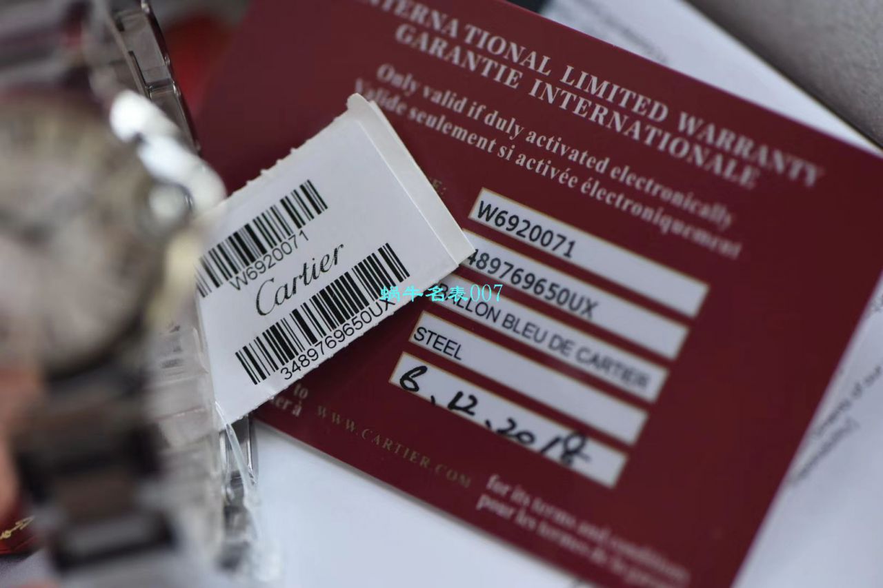   V6厂7K版手表  卡地亚33毫米超级副本蓝气球女装W6920071腕表 / K262