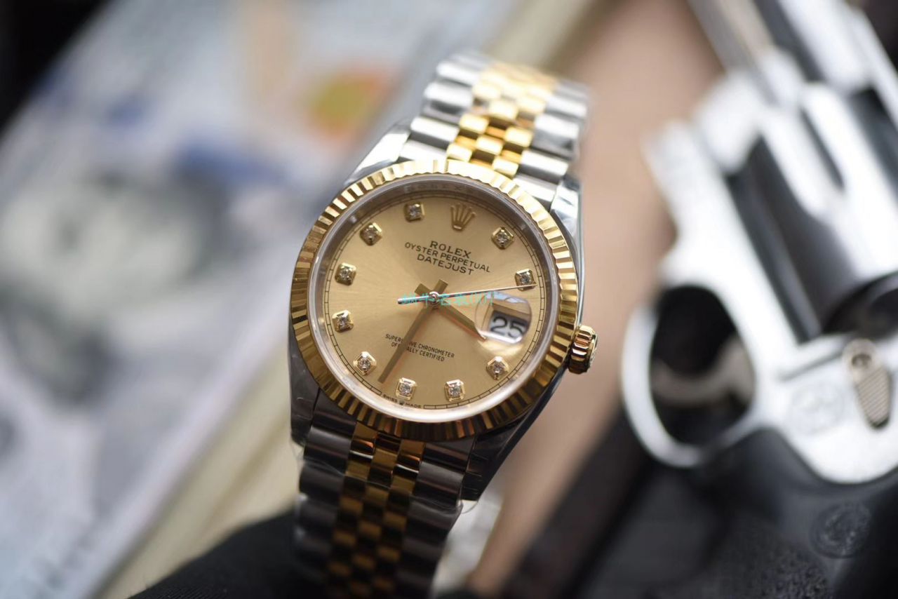 EW厂官网劳力士日志型系列116233香槟盘镶钻腕表 / R357EW