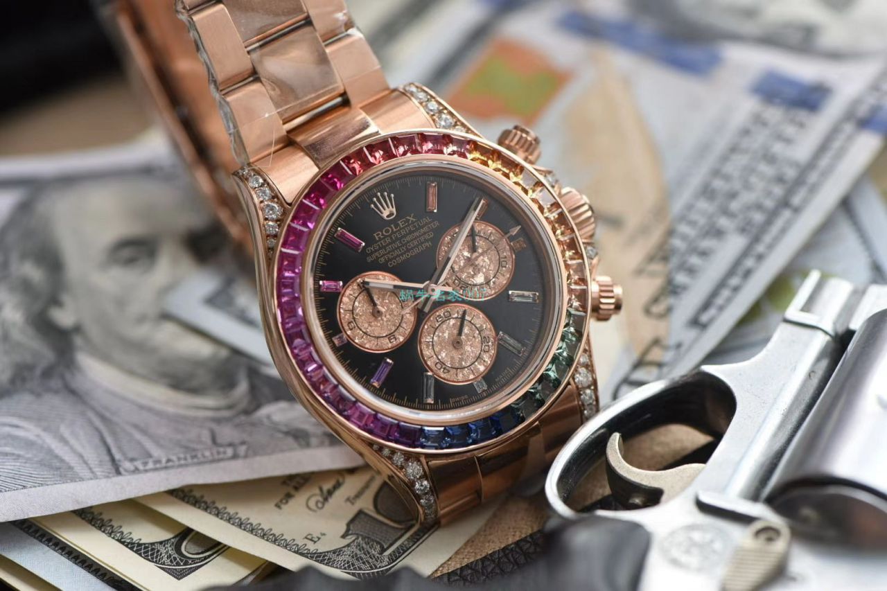 独家后加工真钻包金ROLEX彩虹迪劳力士宇宙计型迪通拿116595 RBOW腕表 / R577