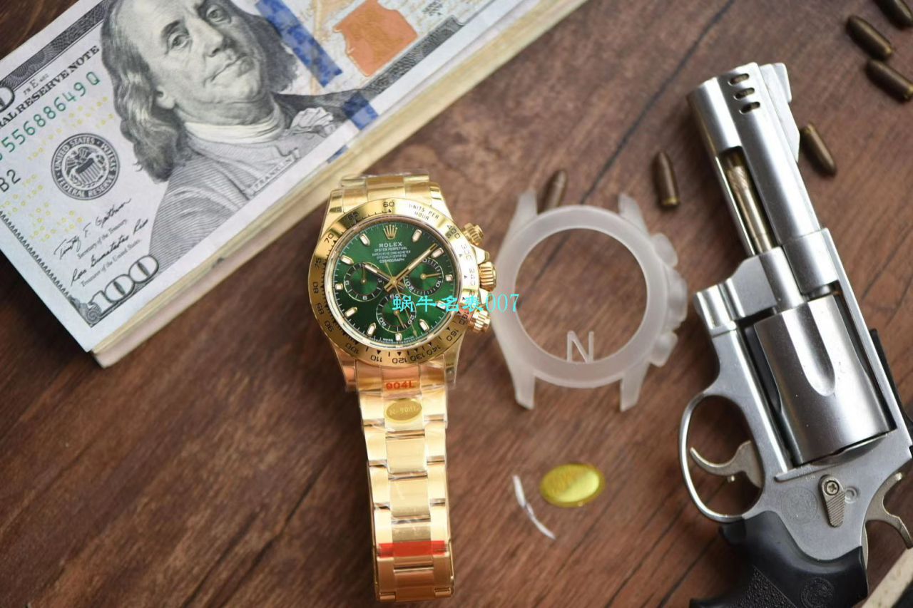 视频评测N厂超级4130绿面金迪劳力士宇宙计型迪通拿m116508-0013腕表 / R388N