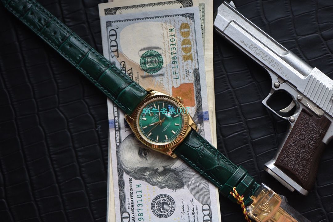 视频评测劳力士星期日历型系列118138-L(FC)绿盘腕表 / R582