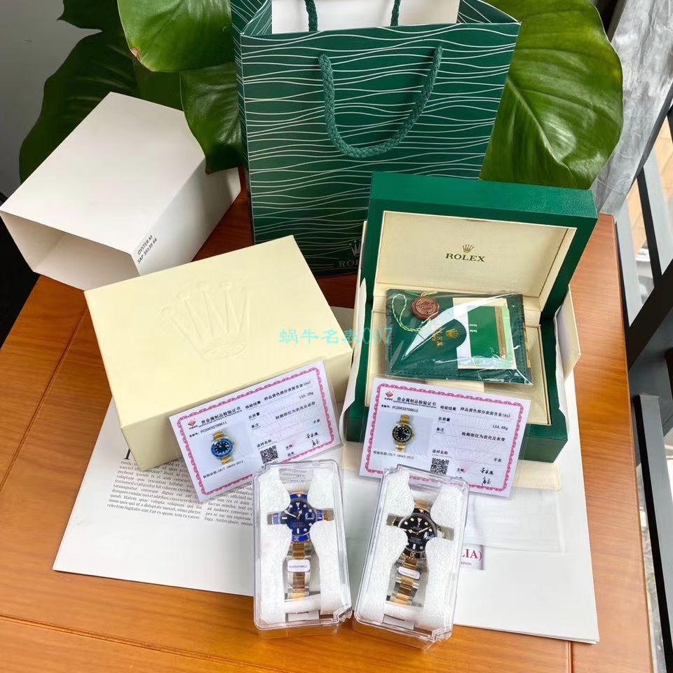 高端定制包金ETA机芯劳力士潜航者型116613LB-97203 蓝盘腕表(间金蓝水鬼) / R597