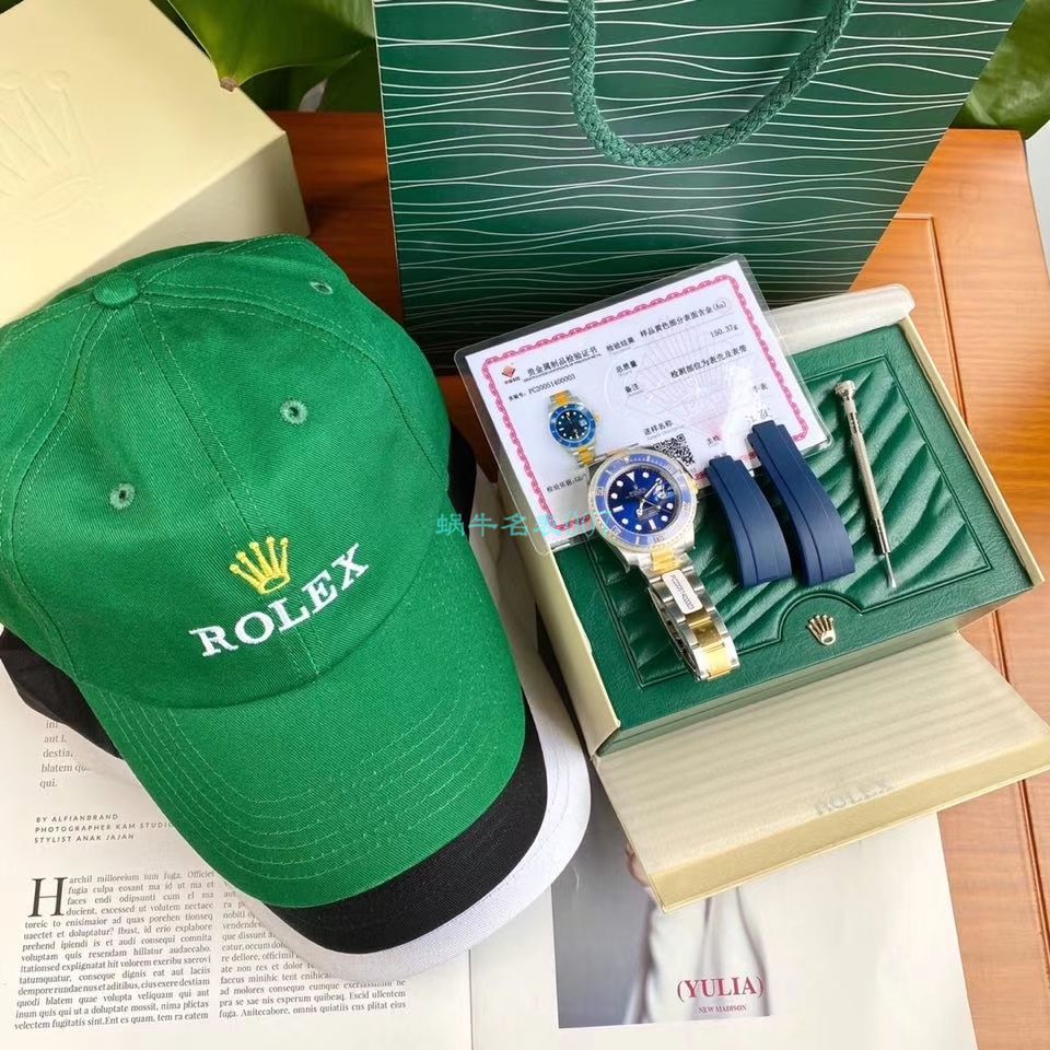 高端定制包金ETA机芯劳力士潜航者型116613-LN-97203间金黑水鬼黑盘腕表 / R596