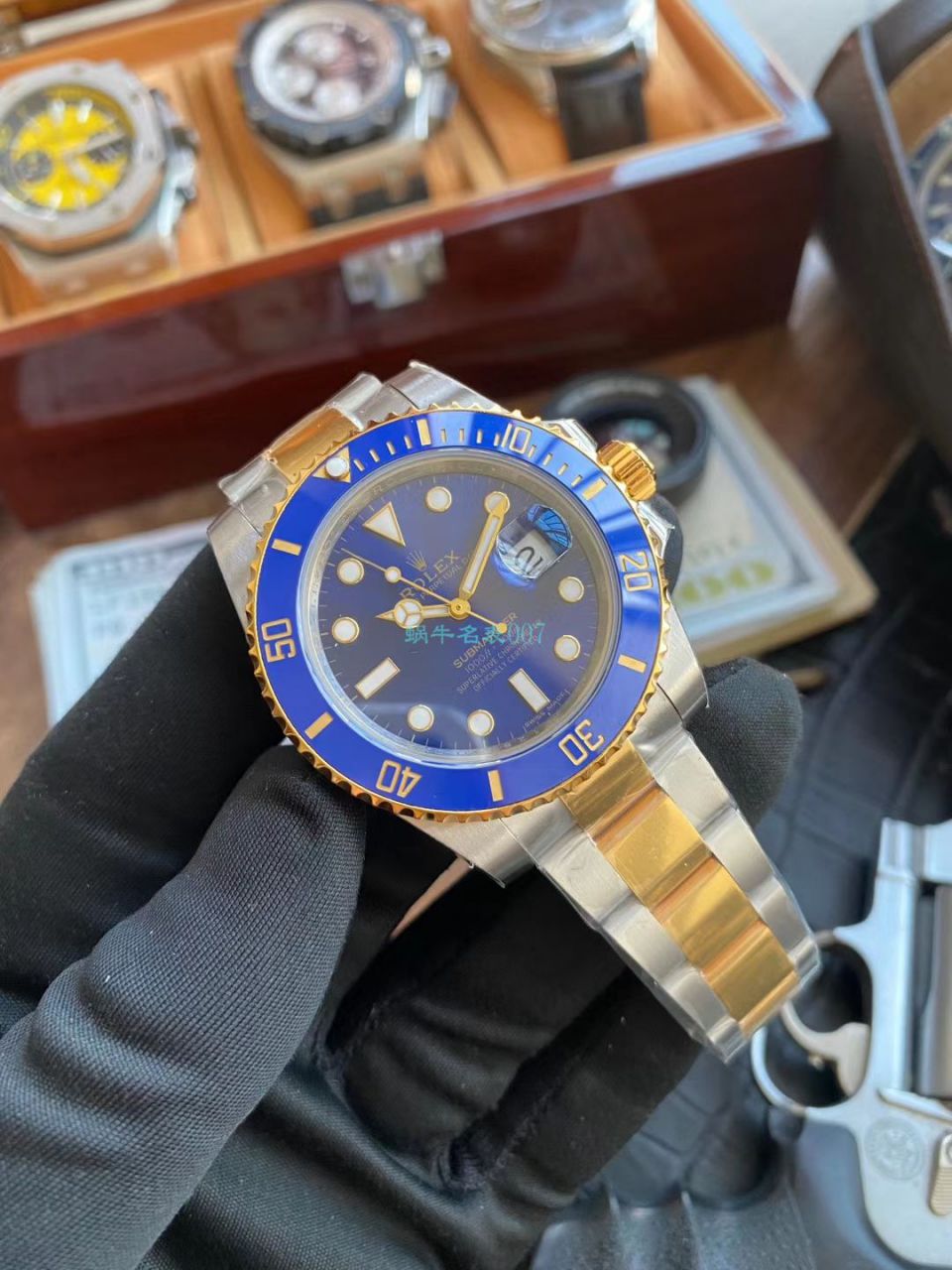 VR厂劳力士包金手表潜航者型间金蓝水鬼116613LB-97203 蓝盘腕表 / R613