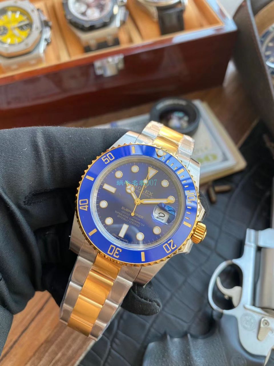 VR厂劳力士包金手表潜航者型间金蓝水鬼116613LB-97203 蓝盘腕表 / R613