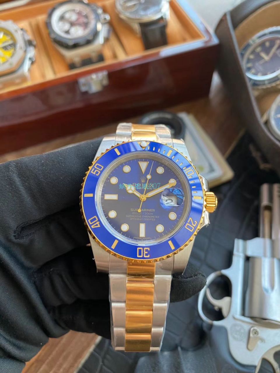 VR厂劳力士包金手表潜航者型间金蓝水鬼116613LB-97203 蓝盘腕表 / R613