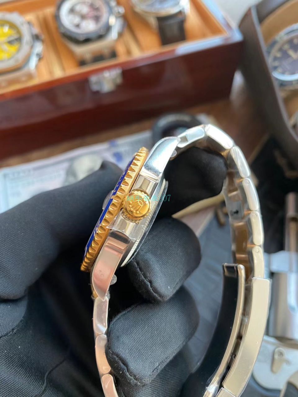 VR厂劳力士包金手表潜航者型间金蓝水鬼116613LB-97203 蓝盘腕表 / R613