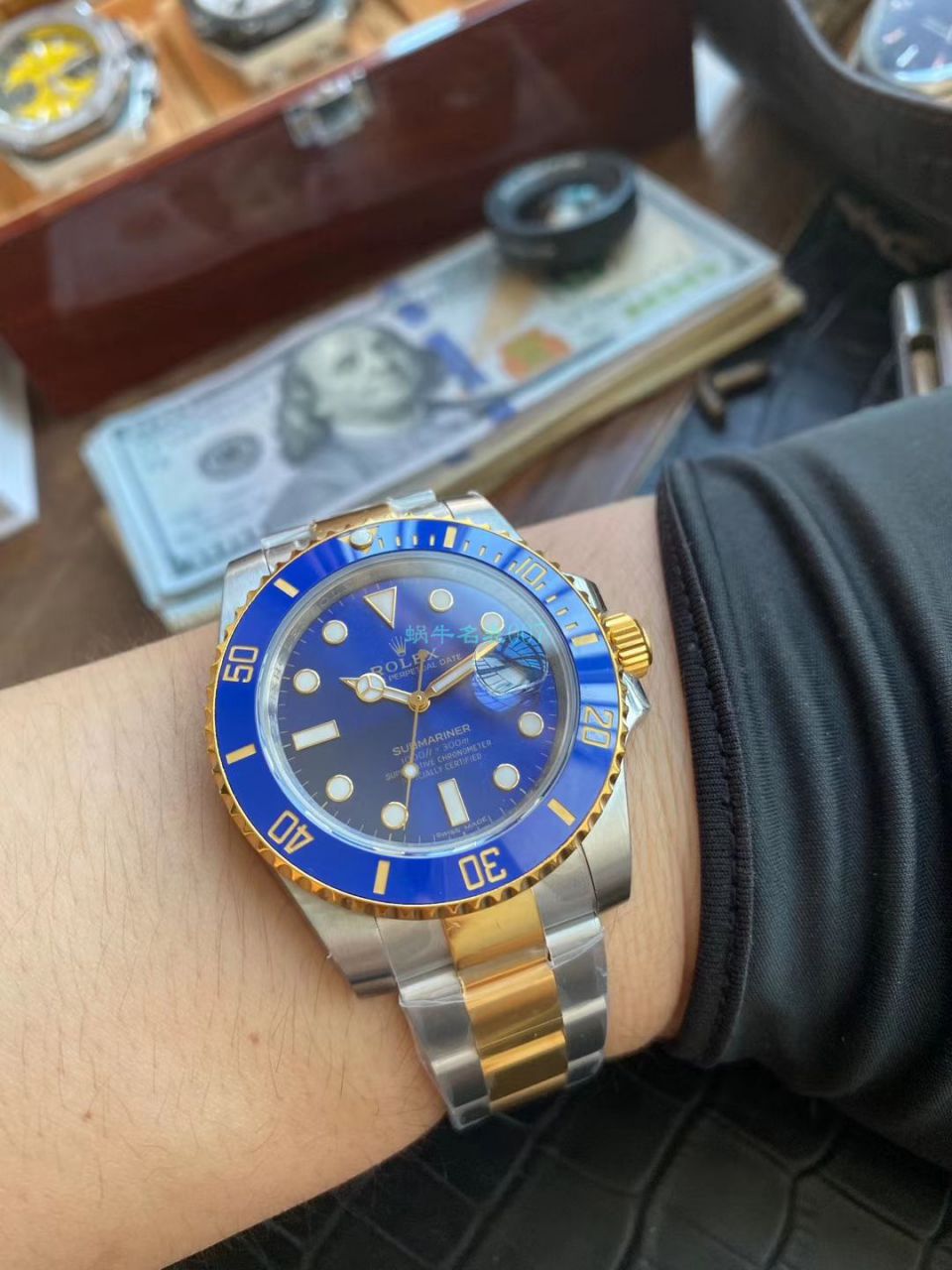 VR厂劳力士包金手表潜航者型间金蓝水鬼116613LB-97203 蓝盘腕表 / R613