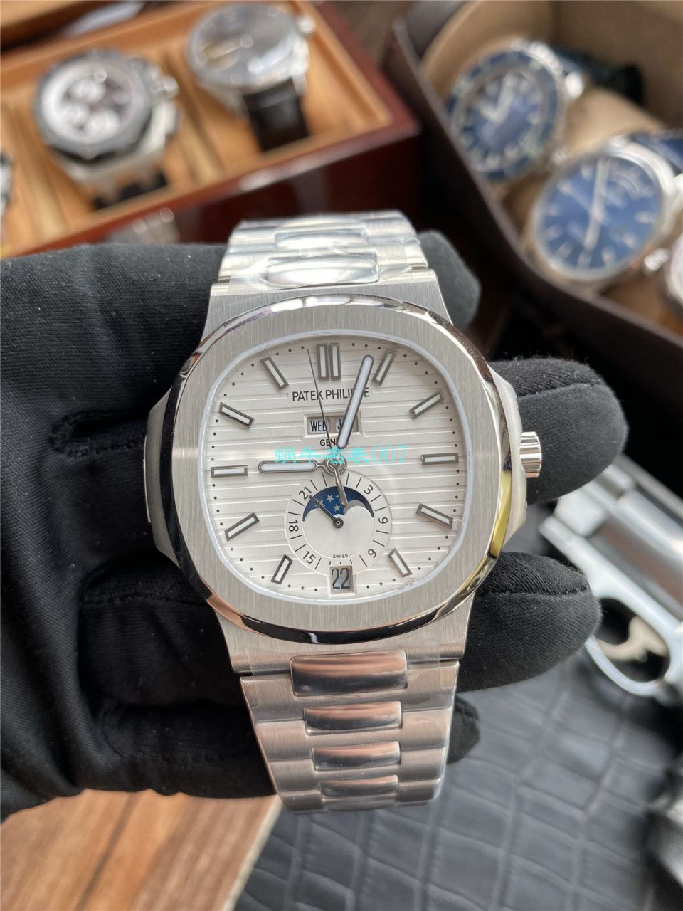 评测V9厂真月相百达翡丽鹦鹉螺5726/1A-010腕表 / BD310