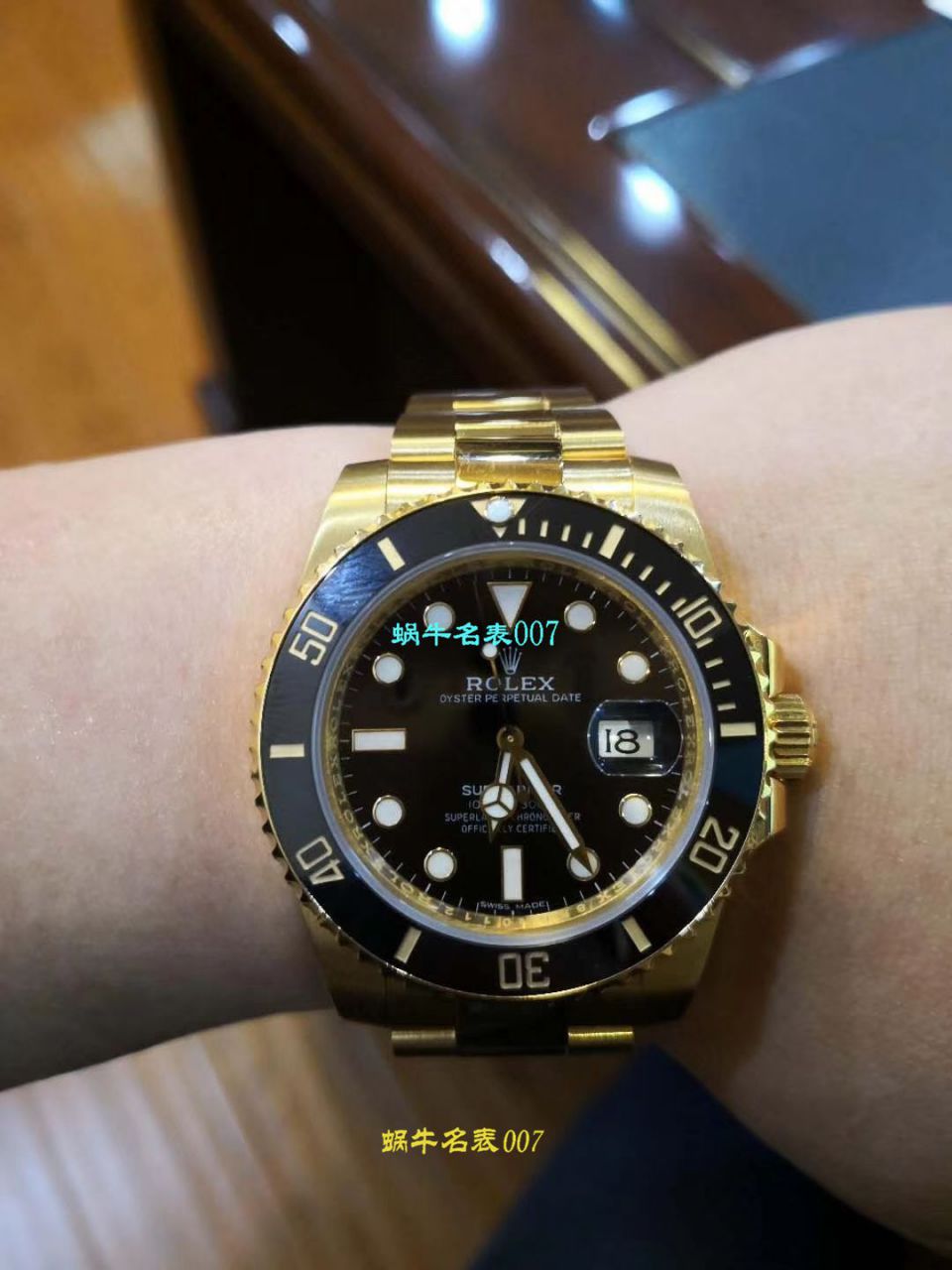   VR  土豪全18K包金黑水鬼～  劳力士潜航者型系列116618LN-97208 黑盘腕表 / R258