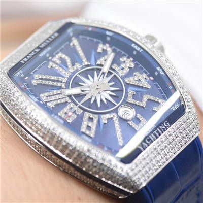 满钻法兰克穆勒V45蓝游艇视频评测法兰克穆勒手表