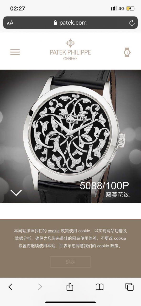 FL厂百达翡丽古典表系列5088/100P藤蔓花纹 / BD311