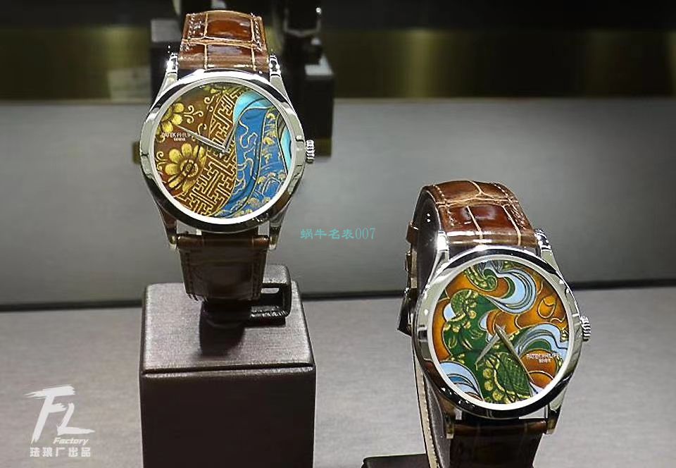 FL厂百达翡丽珍稀工艺珐琅5077P-102《不丹六面织品》，5077P-103《不丹八面织品》腕表 / BD316