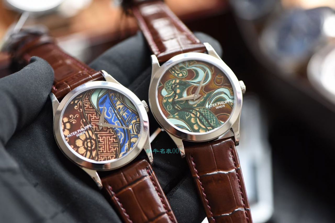 FL厂百达翡丽珍稀工艺珐琅5077P-102《不丹六面织品》，5077P-103《不丹八面织品》腕表 / BD316