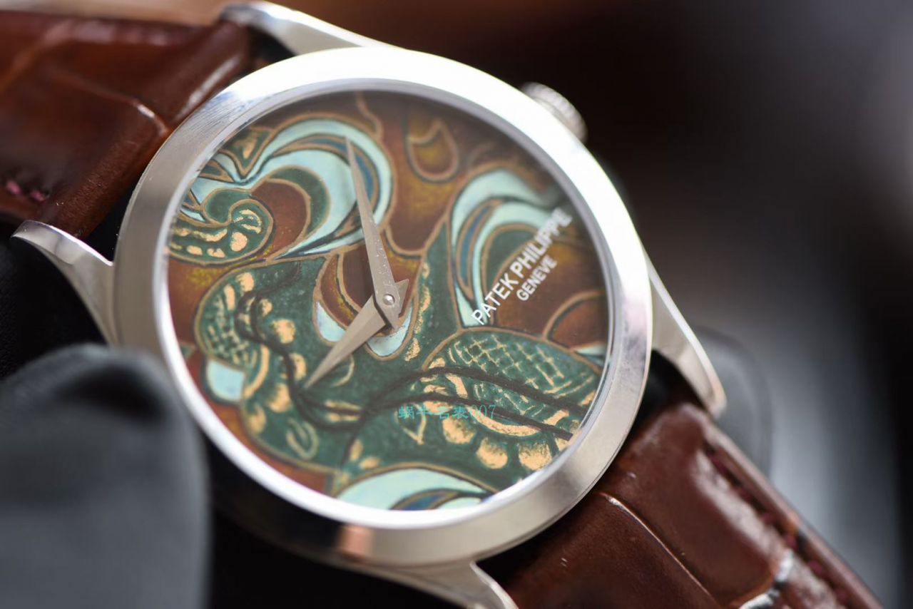 FL厂百达翡丽珍稀工艺系列珐琅面5077P-103不丹八面织品腕表 / BD318