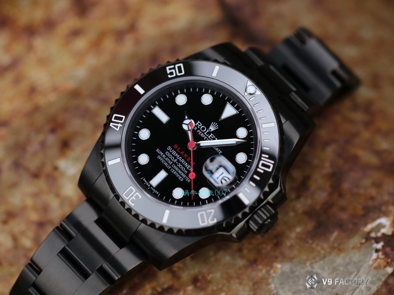 V9厂劳力士水鬼BLAKEN  SUBMARINER  DATE LV官方同款曜黑改装版 / R670