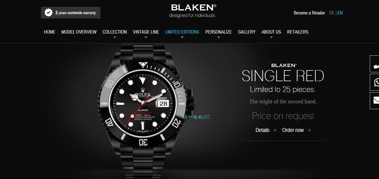 V9厂劳力士水鬼BLAKEN  SUBMARINER  DATE LV官方同款曜黑改装版 / R670