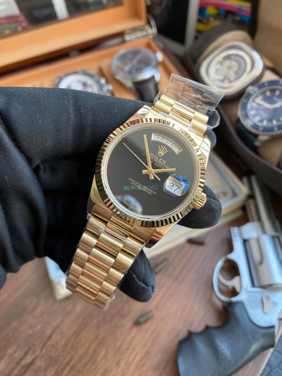 劳力士特别版极简星期日历型day-date无字天书腕表 / R691