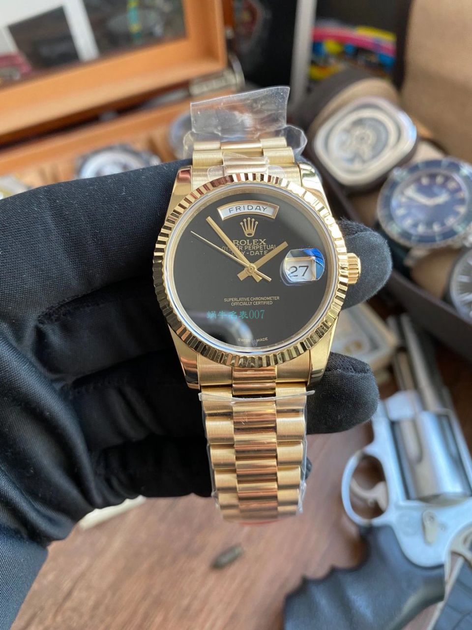 劳力士特别版极简星期日历型day-date无字天书腕表 / R691