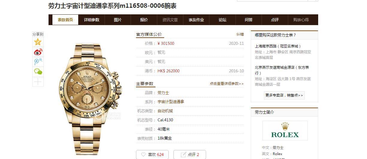 N厂劳力士4130迪通拿全金钻面m116508-0006腕表 / R730