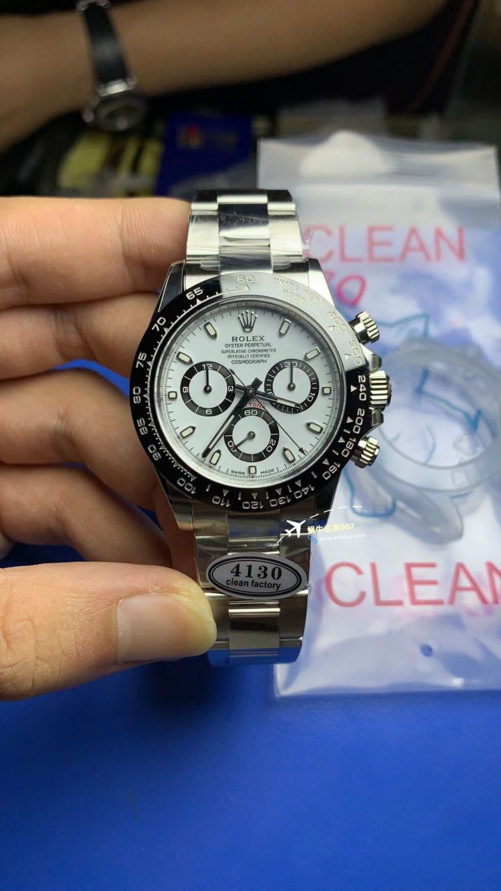 视频评测clean，C厂劳力士迪通拿熊猫迪m116500ln-0001 / R779