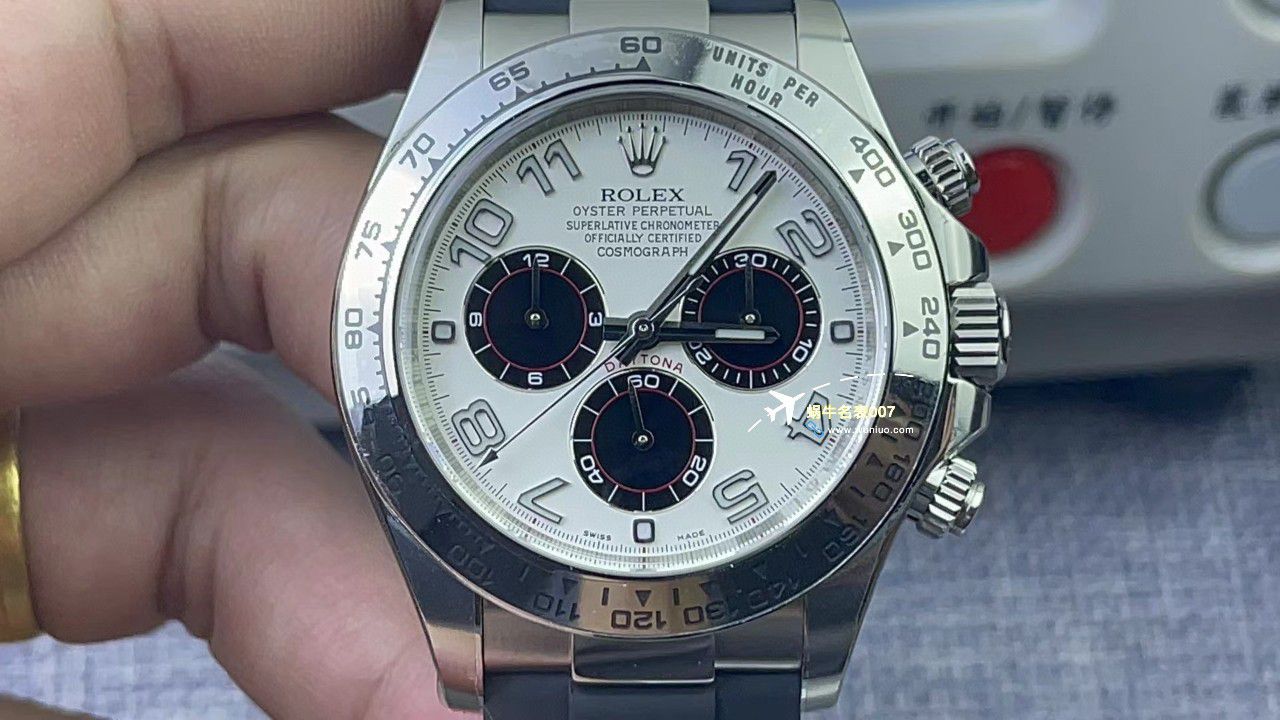 视频评测clean，C厂劳力士迪通拿熊猫迪m116500ln-0001 / R779