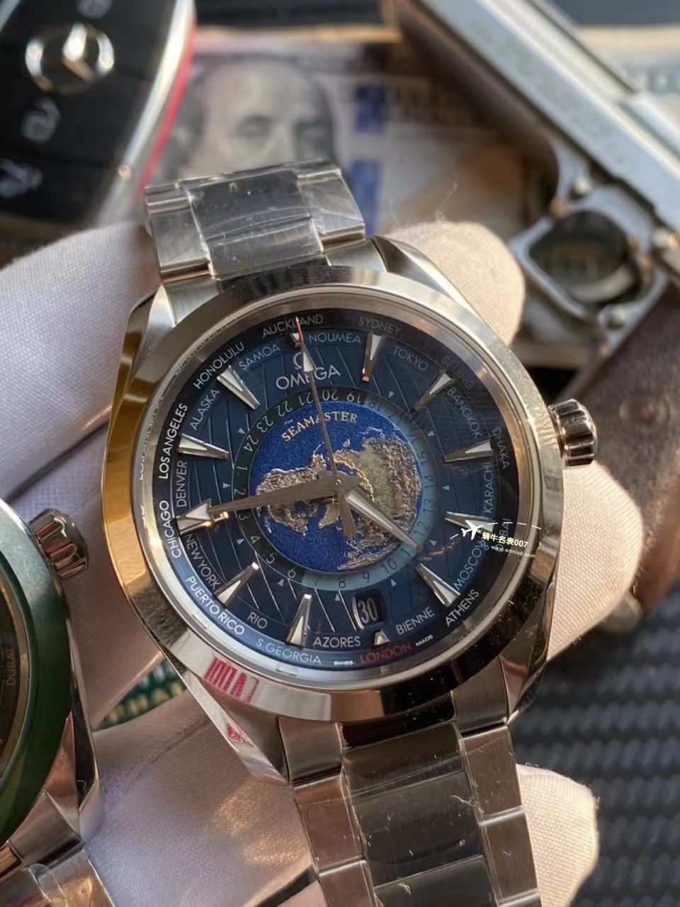 VS厂欧米茄海马150世界时绿面盘220.30.43.22.10.001腕表 / M786