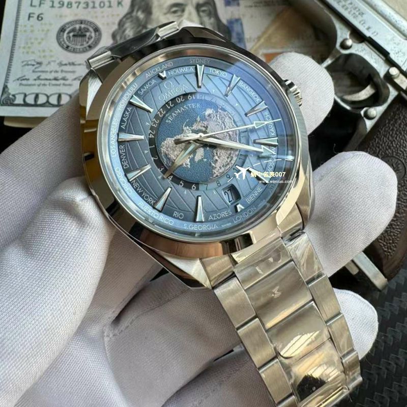 视频评测VS厂欧米茄世界时summer blue 海马冰蓝纪念特别版220.10.43.22.03.002腕表