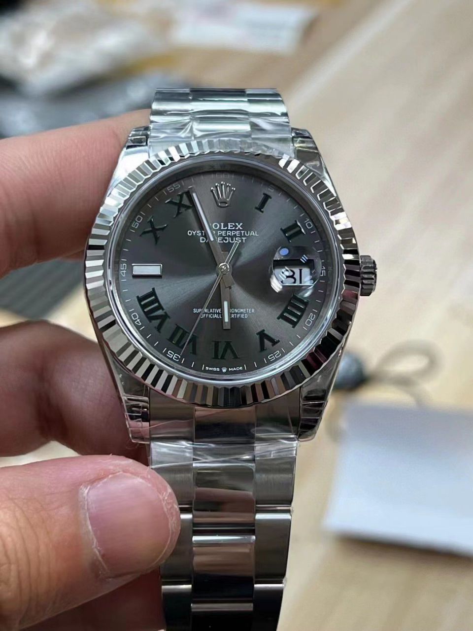 vs劳力士日志型41毫米m126334-0022腕表(绿罗&绿萝) / R829