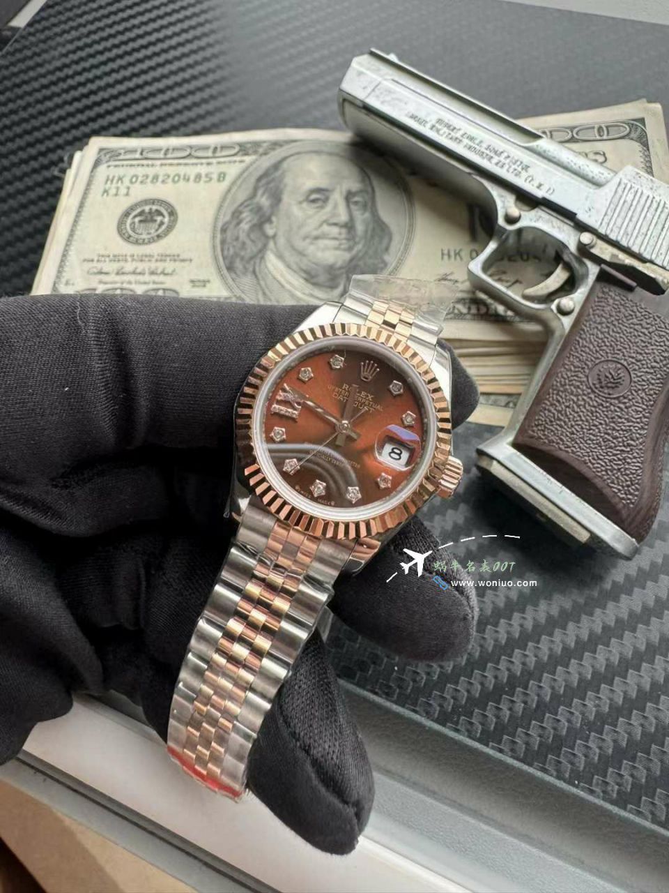 劳力士女装日志型28毫米m279171-0003巧克力面盘腕表 / R855