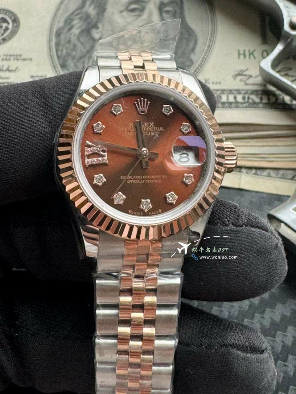 劳力士女装日志型28毫米m279171-0003巧克力面盘腕表 / R855