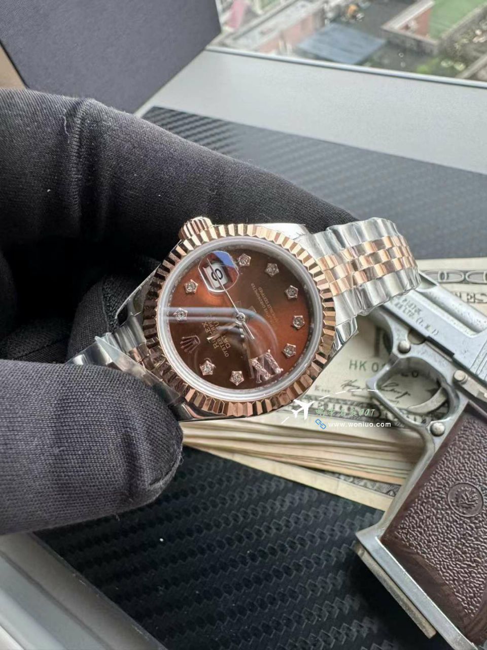 劳力士女装日志型28毫米m279171-0003巧克力面盘腕表 / R855