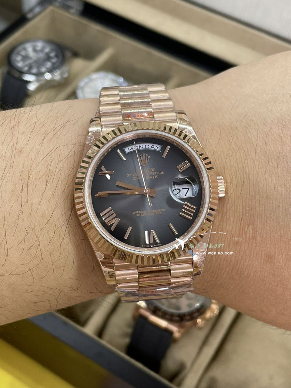 QF劳力士DD星期日历配重版本罗马烟熏绿m228238-0069，渐变蓝m228236-0024，渐变灰m228235-0055 / R857