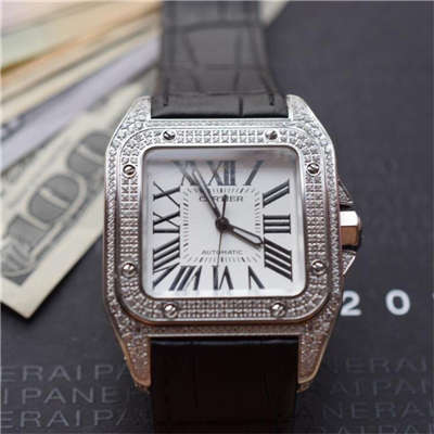   视频测评  HBBV6厂卡地亚100周年款山度士系列满钻33 毫米女表 / 42毫男表