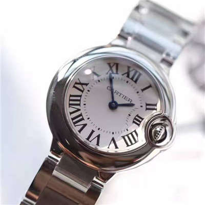   HBBV6厂卡地亚蓝气球系列小号28毫米石英蓝气球W69010Z4女表