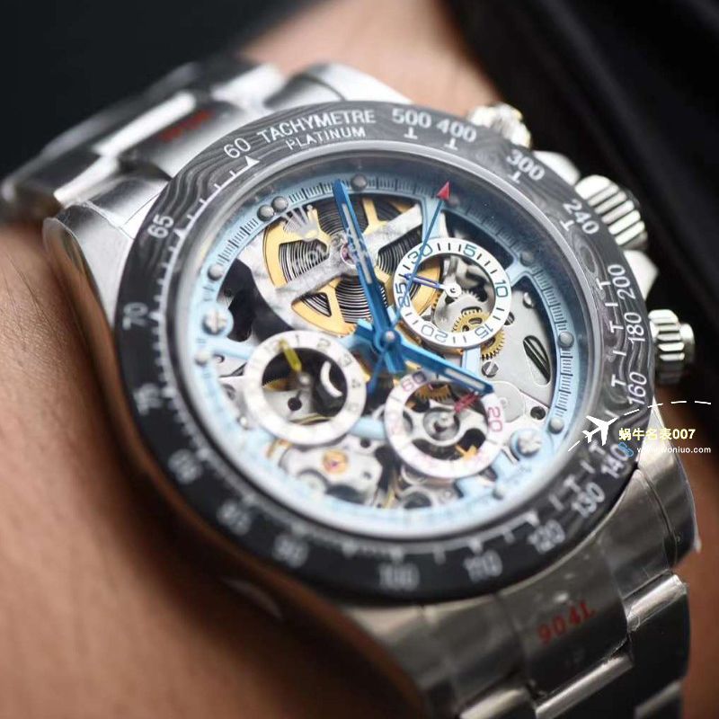 N厂出品劳力士超级限定版镂空迪通拿独家4130计时镂空机芯腕表